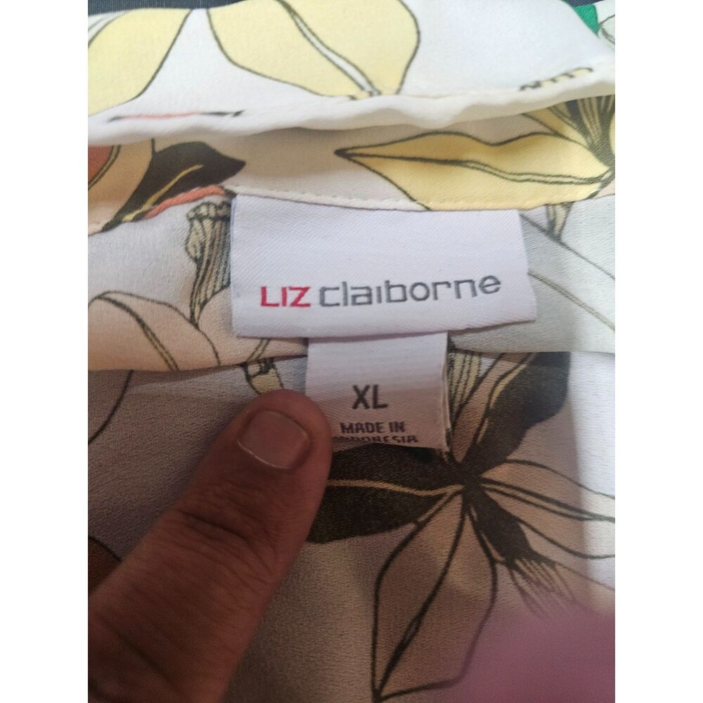 Liz Claiborne Floral Button-Down Shirt (XL)